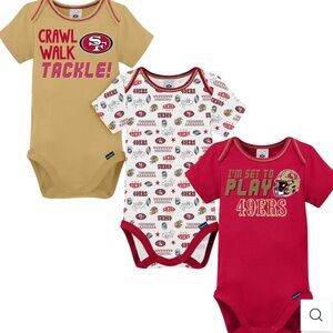 NFL 49ers Baby Onesie Bodysuit Set of 3